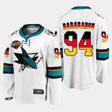 Alexander Barabanov San Jose Sharks 2022 NHL Global Series White #94 Jersey Germany Challenge