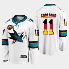 Andrew Cogliano San Jose Sharks 2022 NHL Global Series White #11 Jersey Germany Challenge