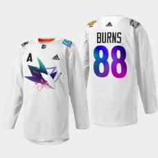 Brent Burns San Jose Sharks Pride Night 2022 White #88 Jersey HockeyIsForEveryone