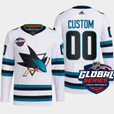 San Jose Sharks Custom White Primegreen 2022 Global Series Jersey