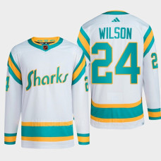 San Jose Sharks 2022 Reverse Retro 2.0 Doug Wilson White Authentic Primegreen Jersey Men's