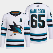 Erik Karlsson #65 San Jose Sharks White Jersey 2022-23 Away Primegreen Authentic