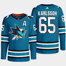 San Jose Sharks Erik Karlsson Teal Primegreen Authentic Home Jersey 2022-23