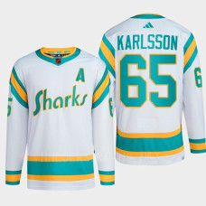 San Jose Sharks 2022 Reverse Retro 2.0 Erik Karlsson White Authentic Primegreen Jersey Men's