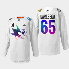 Erik Karlsson San Jose Sharks Pride Night 2022 White #65 Jersey HockeyIsForEveryone