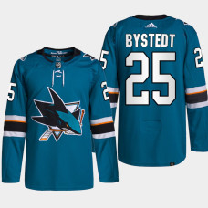 Filip Bystedt San Jose Sharks 2022 NHL Draft Teal Jersey Authentic Primegreen Home