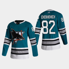 San Jose Sharks Ivan Chekhovich #82 2021 Throwback 30th Anniversary Authentic Teal Jersey