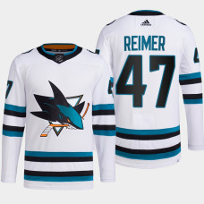 James Reimer #47 San Jose Sharks White Jersey 2022-23 Away Primegreen Authentic