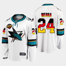 Jaycob Megna San Jose Sharks 2022 NHL Global Series White #24 Jersey Germany Challenge