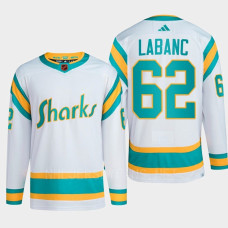 San Jose Sharks 2022 Reverse Retro 2.0 Kevin Labanc White Authentic Primegreen Jersey Men's