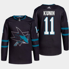 San Jose Sharks Luke Kunin Black Alternate Primegreen Authentic Jersey 2022