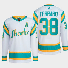 San Jose Sharks 2022 Reverse Retro 2.0 Mario Ferraro White Authentic Primegreen Jersey Men's