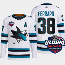 San Jose Sharks Mario Ferraro White Primegreen 2022 Global Series Jersey