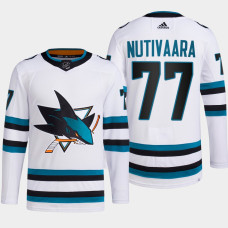 Markus Nutivaara #77 San Jose Sharks White Jersey 2022-23 Away Primegreen Authentic