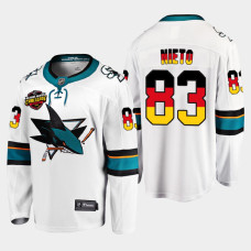 Matt Nieto San Jose Sharks 2022 NHL Global Series White #83 Jersey Germany Challenge