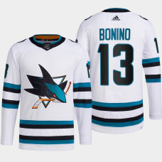 Nick Bonino #13 San Jose Sharks White Jersey 2022-23 Away Primegreen Authentic