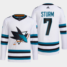 Nico Sturm #7 San Jose Sharks White Jersey 2022-23 Away Primegreen Authentic