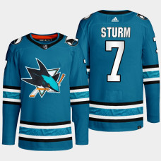 San Jose Sharks Nico Sturm Teal Primegreen Authentic Home Jersey 2022-23