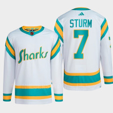 San Jose Sharks 2022 Reverse Retro 2.0 Nico Sturm White Authentic Primegreen Jersey Men's