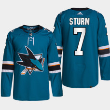 Nico Sturm #7 San Jose Sharks Teal Jersey 2022 Primegreen Authentic Home