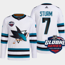 San Jose Sharks Nico Sturm White Primegreen 2022 Global Series Jersey