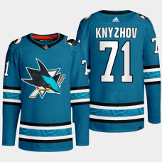 San Jose Sharks Nikolai Knyzhov Teal Primegreen Authentic Home Jersey 2022-23