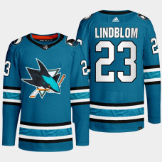 San Jose Sharks Oskar Lindblom Teal Primegreen Authentic Home Jersey 2022-23