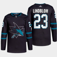 Oskar Lindblom #23 San Jose Sharks Black Jersey 2022 Primegreen Authentic Alternate