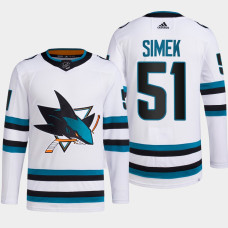 Radim Simek #51 San Jose Sharks White Jersey 2022-23 Away Primegreen Authentic