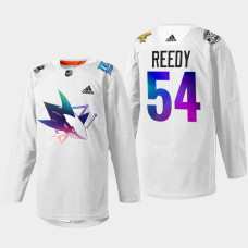 Scott Reedy San Jose Sharks Pride Night 2022 White #54 Jersey HockeyIsForEveryone