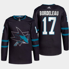 San Jose Sharks Thomas Bordeleau Black Alternate Primegreen Authentic Jersey 2022