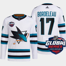 San Jose Sharks Thomas Bordeleau White Primegreen 2022 Global Series Jersey