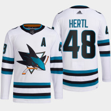 Tomas Hertl #48 San Jose Sharks White Jersey 2022-23 Away Primegreen Authentic