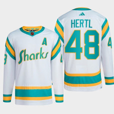 San Jose Sharks 2022 Reverse Retro 2.0 Tomas Hertl White Authentic Primegreen Jersey Men's