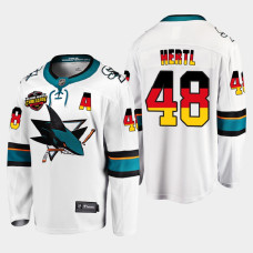 Tomas Hertl San Jose Sharks 2022 NHL Global Series White #48 Jersey Germany Challenge