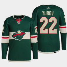 Danila Yurov Minnesota Wild 2022 NHL Draft Green Jersey Authentic Primegreen Home