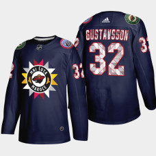 Filip Gustavsson Minnesota Wild Native American Heritage 2022 Navy #32 Jersey Special