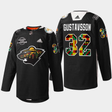 Filip Gustavsson Minnesota Wild Black History Month 2022 Black #32 Jersey Warm-Up