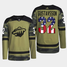 Filip Gustavsson Minnesota Wild Military Appreciation 2022 Camo #32 Jersey Warm-Up