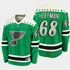 Men's St. Louis Blues Mike Hoffman #68 2021 St. Patrick's Day Green Jersey