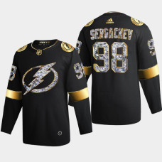 Mikhail Sergachev Tampa Bay Lightning 2022 Stanley Cup Playoffs Black Diamond Edition Jersey Authentic