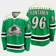 Men's Colorado Avalanche Mikko Rantanen #96 2021 St. Patrick's Day Green Jersey