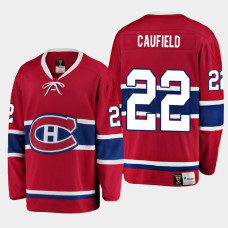 Men's Montreal Canadiens Cole Caufield #22 Heritage 2021 Red Jersey