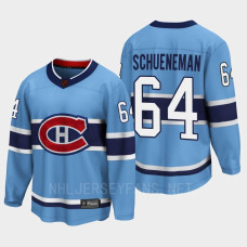 Corey Schueneman Montreal Canadiens 2022 Special Edition 2.0 Breakaway Player Retro Blue Jersey