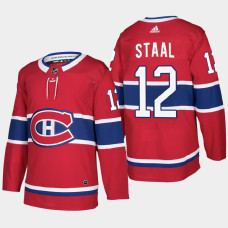 Men's Montreal Canadiens Eric Staal #12 Authentic 2021 Home Red Jersey