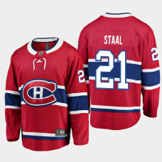 Men's Montreal Canadiens Eric Staal #21 Home 2021 Red Jersey