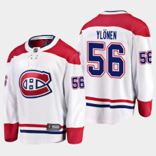 Men's Montreal Canadiens Jesse Ylonen #56 Away 2021 White Jersey