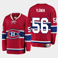 Men's Montreal Canadiens Jesse Ylonen #56 Heritage 2021 Red Jersey