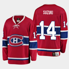 Men's Montreal Canadiens Nick Suzuki #14 Heritage 2021 Red Jersey