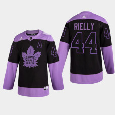 Toronto Maple Leafs Morgan Rielly 2021 Hockey Fights Cancer Night Purple Jersey